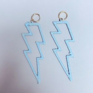 Lightning Bolt Raffia Earrings